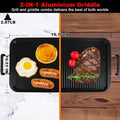 Griddle Pan, 20-Inch Non-Stick Aluminum Double Burner, Black