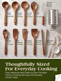 Utensil Set, 11-Piece Solid Teak Wood Cooking Tools, Stainless Holder Included