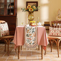 Table Runner 12 x 87 Inch Floral Pattern, Coffee Linen-Polyester Blend