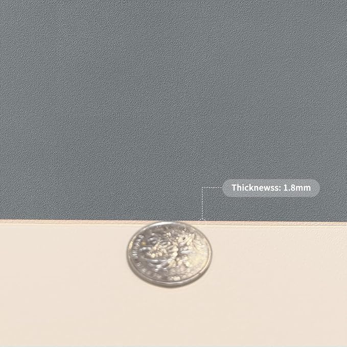 Leather Table Pad,1.8mm Thick,40x90 Inch,Table Pads for Dining Room Table Rectangular,Table Protector for Dining Room Table,Dining Table Cover Protector(Off White+Light Gray,40x90)