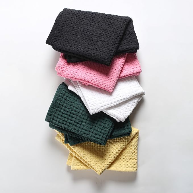 Native Fab Set of 4 Premium Waffle Dish Towels 16x26 inches - Image 6