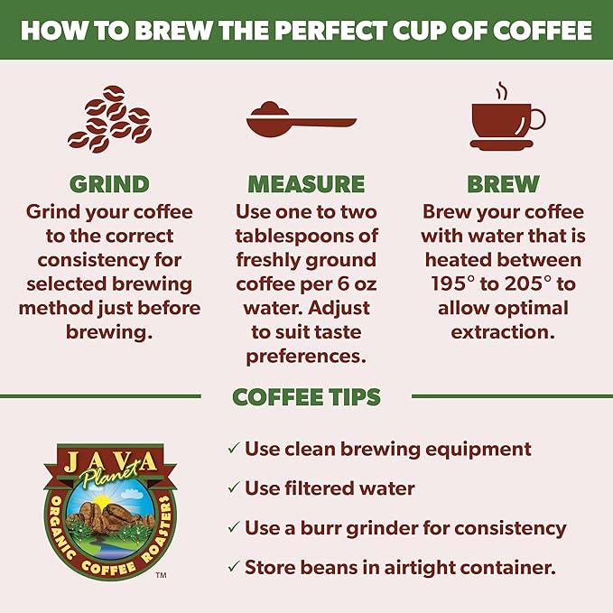 Low Acid Organic Coffee – Whole Bean, Mold-Free & Stomach Friendly by Java Planet, Good Morning Blend Coffee, Medium Roast, Smooth Full Flavored, 1LB Bag