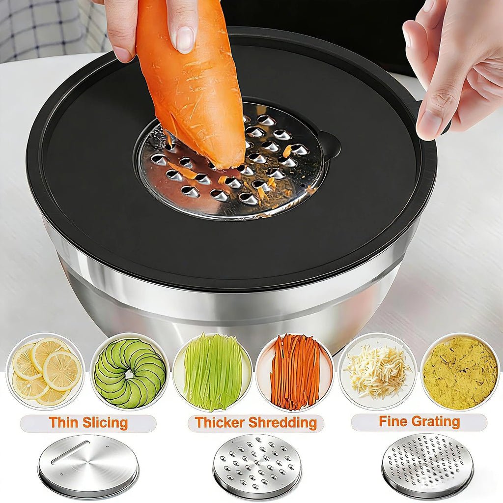 Salad Bowls, 26-Piece Stainless Steel Set with Airtight Lids