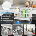 Kitchen Sink Caddy Organizer, 304 Stainless Steel with Divider, White
