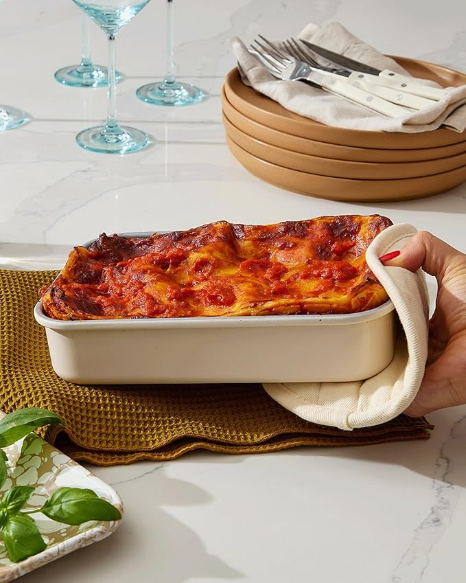Caraway Nonstick 9” x 6.5” Small Rectangle Baking Pan – Non-Toxic, PTFE & PFOA Free – Aluminized Steel Core – Deep Ceramic Baking Pan for Casseroles, Lasagna & More - Navy
