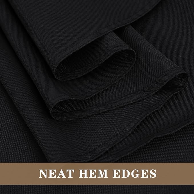 Square Polyester Tablecloths, 70 x 70 Inch, Black