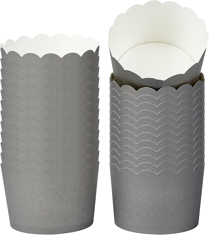 Baking Cups 200 Count Gray Paper Cupcake Liners, 10 Oz