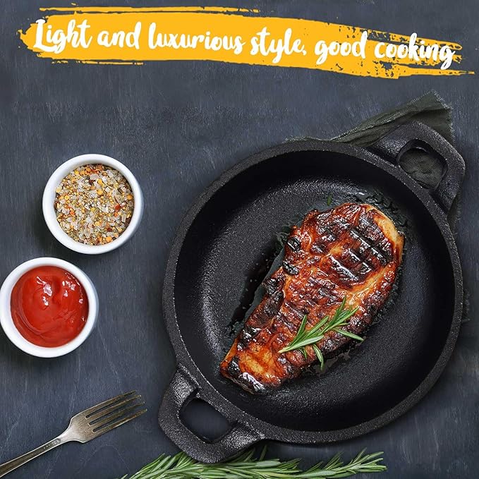 Skillets: 2-Pack 5-Inch Black Cast Iron Mini Pans