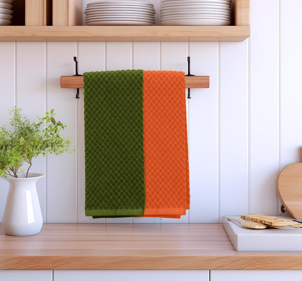 Amazing Kitchen Towel - 12 Pack 100% Cotton Waffle Terry Towel – size reference