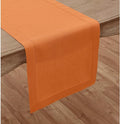 Table Runner in Pumpkin Pure Linen, 14 x 60 Inch Hemstitch