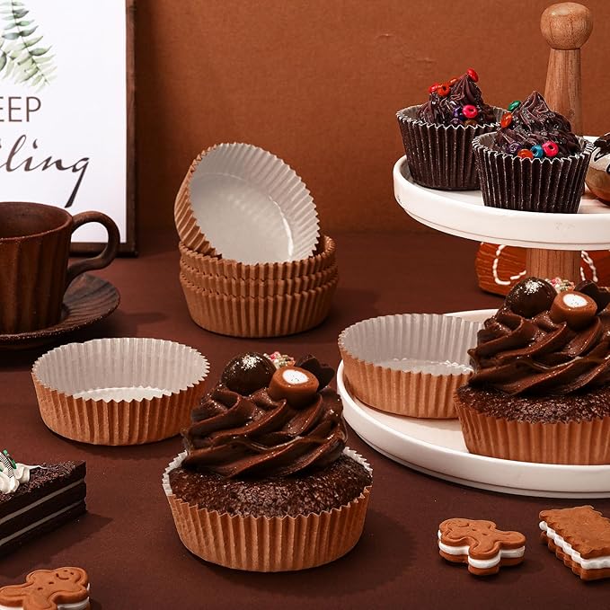 Baking Cups in Natural Silicone Paper, 50 Count, 92 ml Capacity