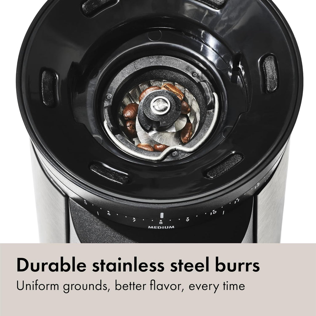 Brew Conical Burr Electric Coffee Bean Grinder - 12 Oz, Silver – close-up