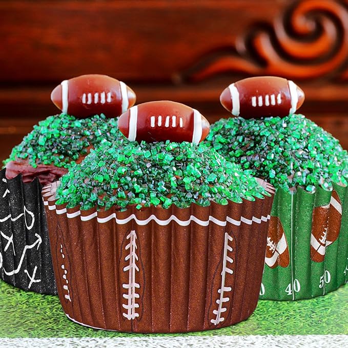 Baking Cups, 600 Pieces Football Paper Cupcake Liners, 6 Designs