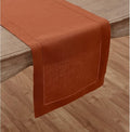 Table Runner, Cinnamon Pure Flax Linen, Hemstitch, 14 x 36 Inch