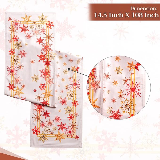 Table Runners 14.5 x 108 Inch 100% Cotton, Crystal Star Watercolor