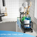 Sink Caddy Organizer, Stainless Steel with Rotatable Spout, Black
