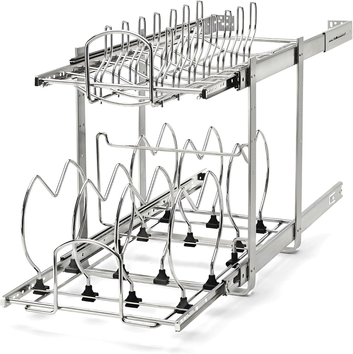Two-Tier Kitchen Cabinet Pullout Organizer, 12" x 22"