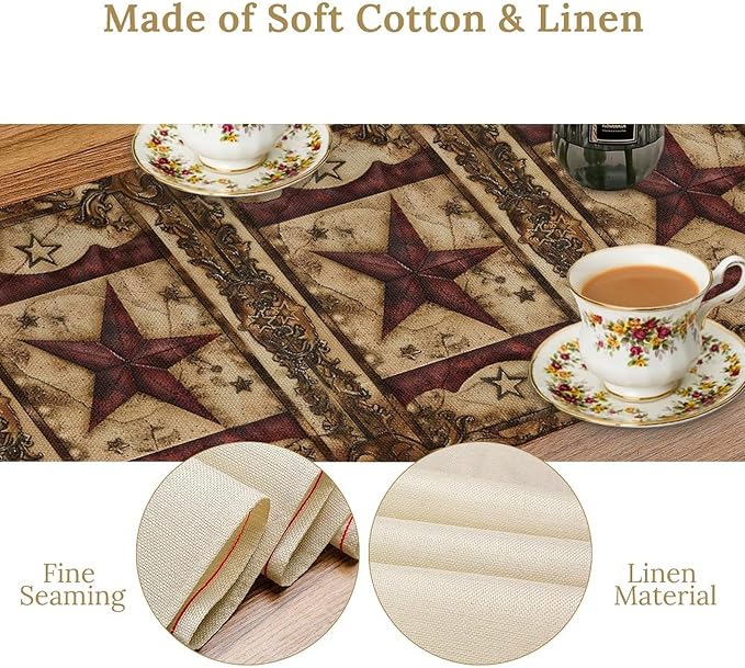 Brown Geometric Table Runner for Dining Tables, 13 x 60 Inch