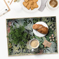 Rectangular Plastic Serving Tray with Handles, 15.7 x 11.8 Inch
