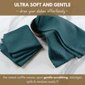 Dish Towels Teal Green Cotton Waffle Weave, 4-Pack 16x26 in