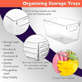Kitchen Storage Bins, Clear Stackable Plastic with Handles, 10x6x5 Inch