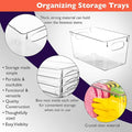 Kitchen Storage Bins, Clear Plastic, 10 x 6 x 5 Inch, Stackable with Handles