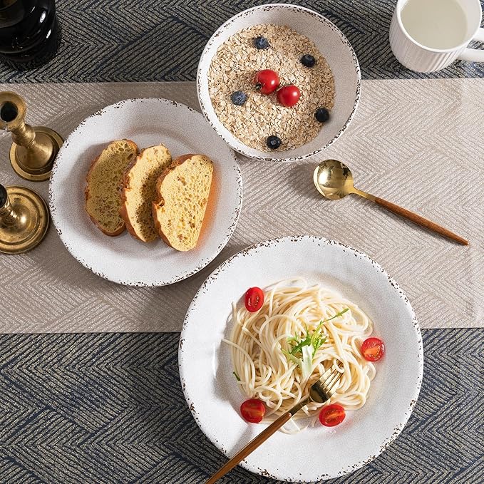 Pasta Bowls, 6-Pack, 9.25-Inch Antique Ivory Melamine
