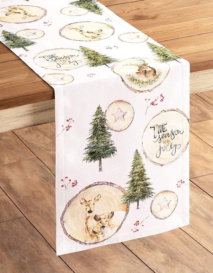 Table Runners 100% Cotton Mountain Life Design 14.5 x 90 Inch