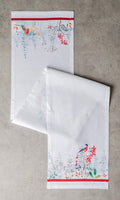 Table Runner in Morzine Watercolor Print, 100% Cotton, 14.5 x 90 Inch