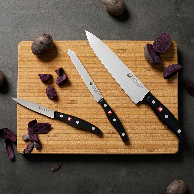 Knife Block Sets, 3-Piece Stainless Steel Starter Set with Chef Knife