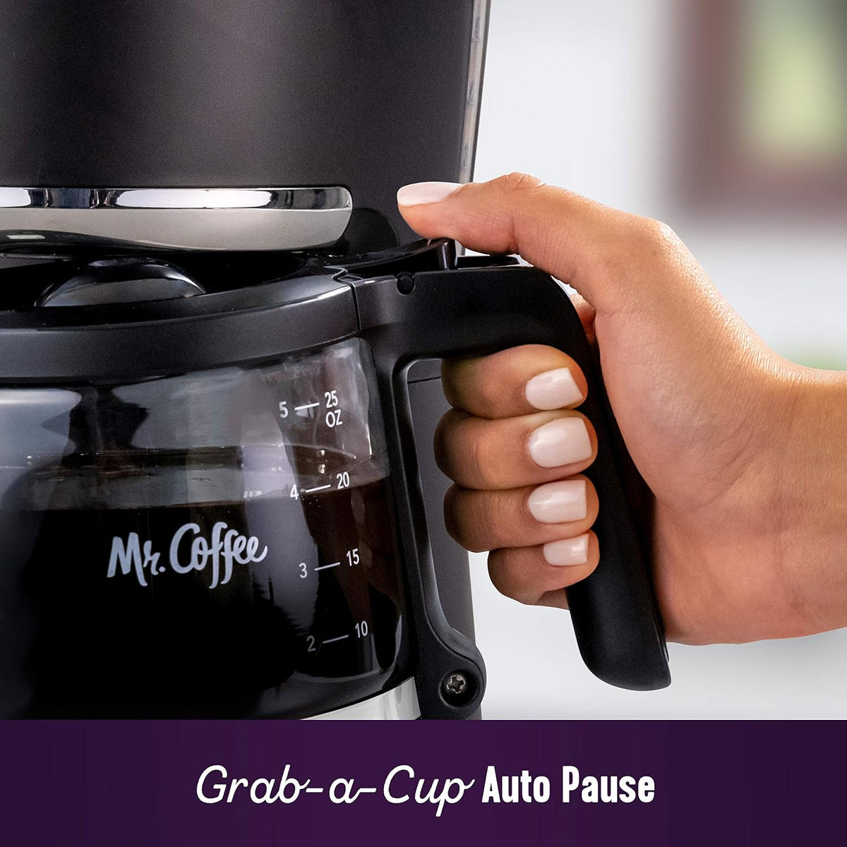Programmable Coffee Maker 5 Cups with Auto Pause Glass Carafe Compact Design – alternate view