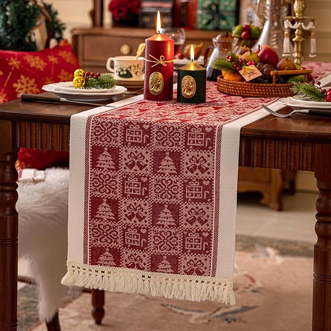 Red Polyester Table Runner 14 x 119 Inches for 85-96 Inch Tables