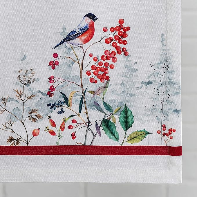 Table Runner in Morzine Watercolor Print, 100% Cotton, 14.5 x 90 Inch