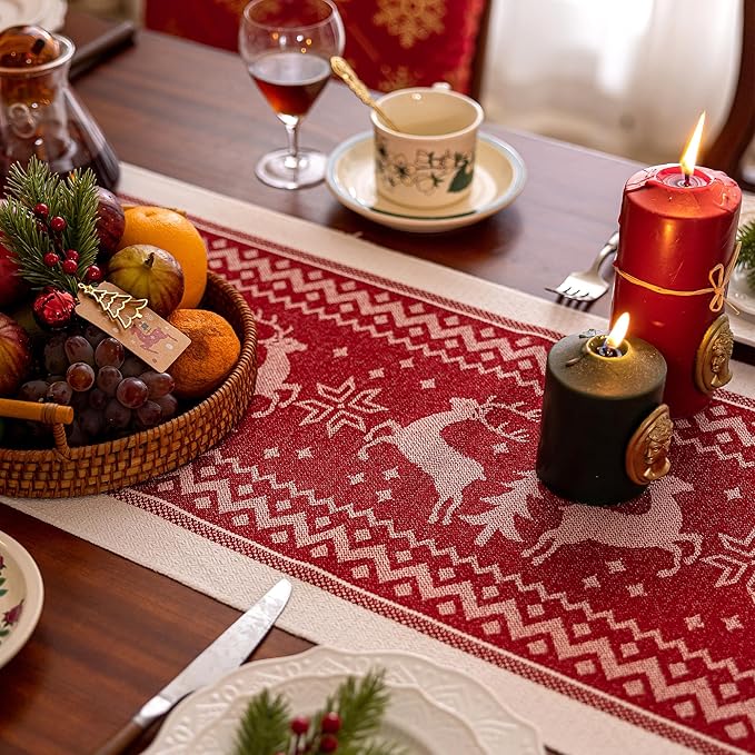 Polyester Table Runner, 14 x 72 Inch with Fringe