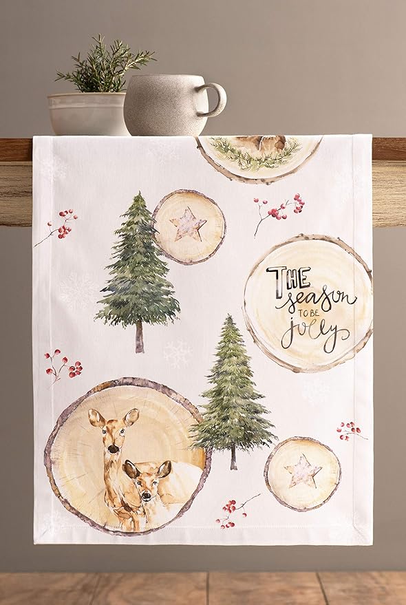 Table Runners 100% Cotton Mountain Life Design 14.5 x 90 Inch