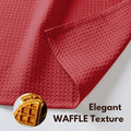 Dish Towels 4-Pack, Red 100% Cotton Waffle Weave Kitchen Towels, 16x26 Inch