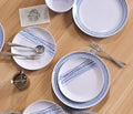Melamine Dinnerware Set for 4, 12-Piece Blue Raindrop Plates and Bowls