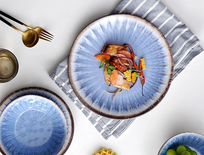 Dinnerware Set 12-Piece Melamine in Classic Blue