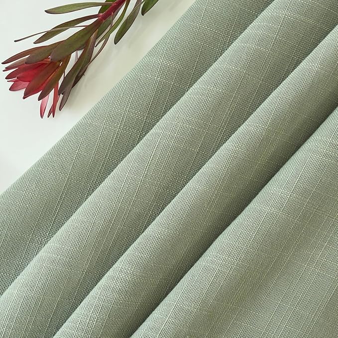 Tablecloth in Sage Green Faux Linen, 60 x 120 Inch Rectangle