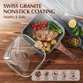 Grill Pan, Gray Granite Nonstick, 11 Inch with Lid