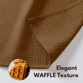 Dish Towels 6-Pack, 100% Cotton Waffle Weave, 16x26 Inch, Brown