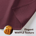 Dish Towels 4-Pack, 100% Cotton Waffle Weave, 16x26 Inch, Burgundy Wine