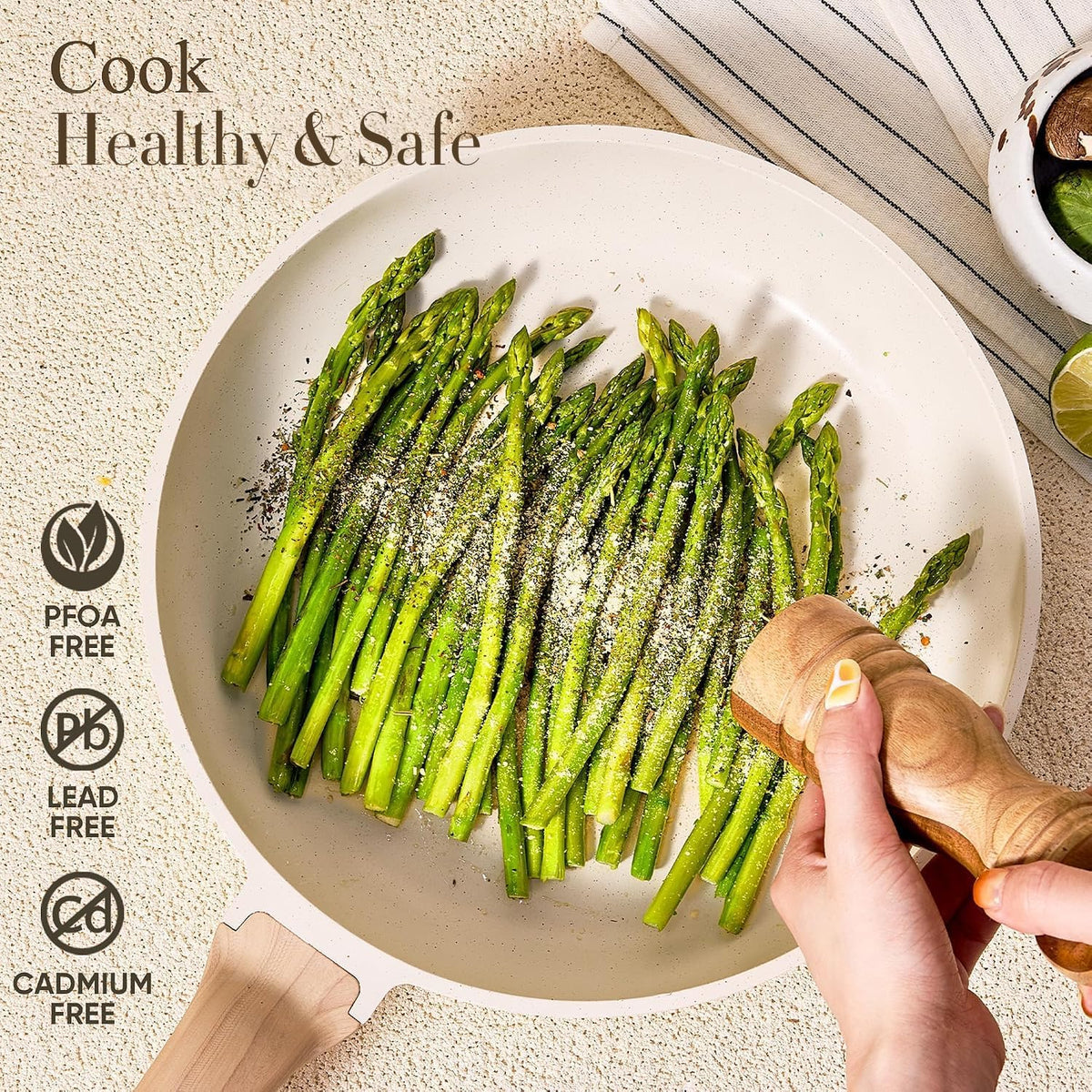 21pcs Pots and Pans Set, Nonstick Cookware Sets, with Egg Pan – close-up