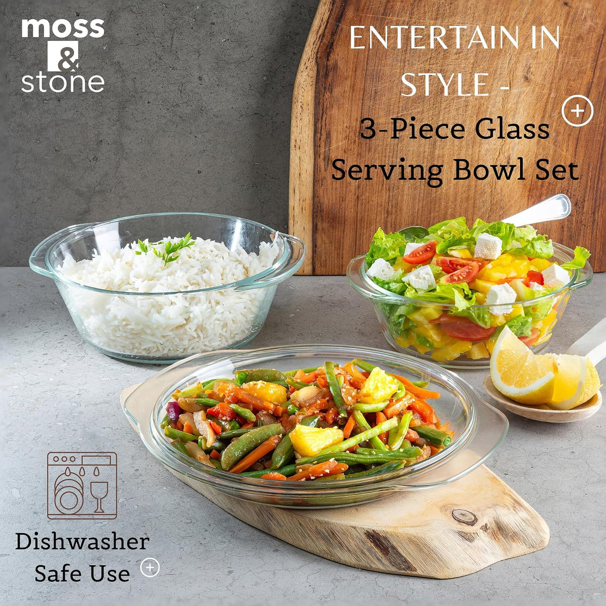 Clear Glass Casserole Dish Set with Lids, Glass Baking Dishes – size reference