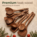 Utensil Set, 10-Piece Teak Wood Cooking Tools, Nonstick Safe
