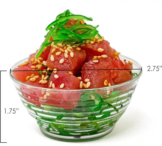 Plastic Mini Bowls, 3 oz. Black Asian-Style, Pack of 50