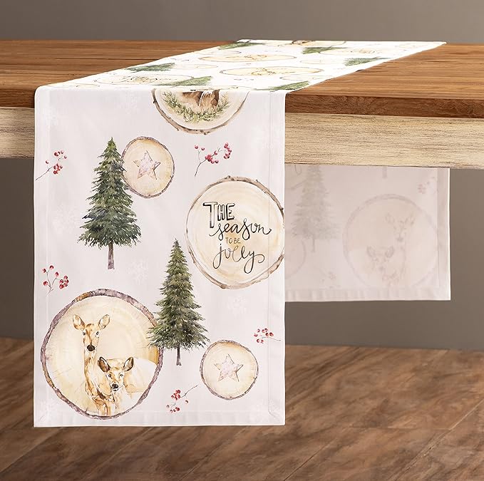 Table Runners 100% Cotton Mountain Life Design 14.5 x 90 Inch