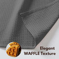 Dish Towels 6 Pack, 16x26 in Gray 100% Cotton Waffle Weave