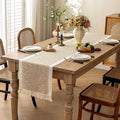 Table Runner 14 x 107 Inch, Coffee Polyester Boho with Fringe