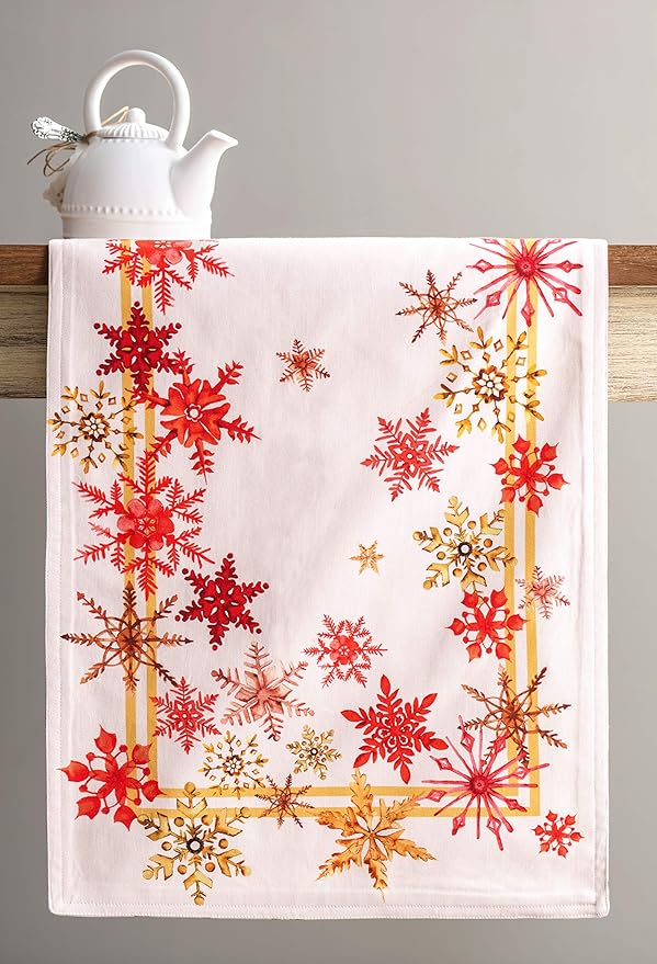 Table Runners 14.5 x 108 Inch 100% Cotton, Crystal Star Watercolor